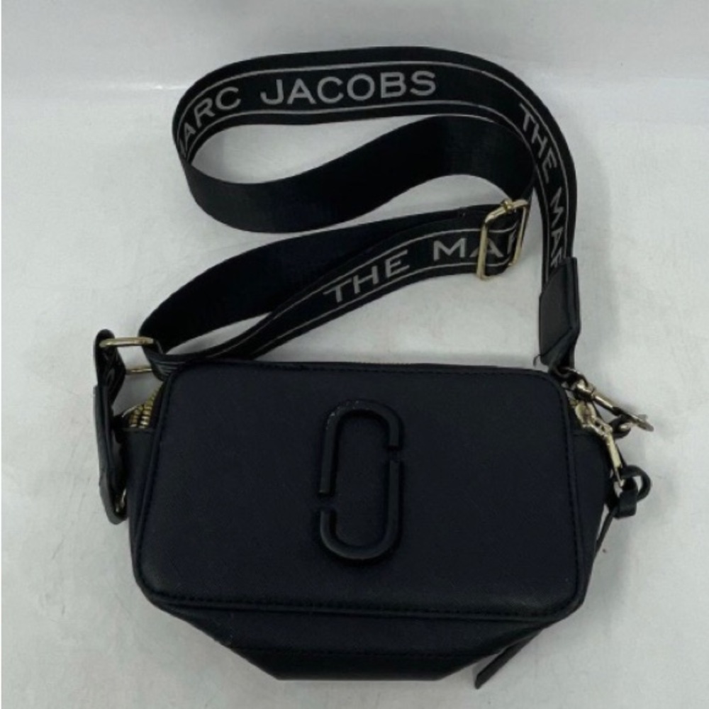 Marc Jacobs Womens Snapshot Black Leather Adjustable Strap Small Crossbody